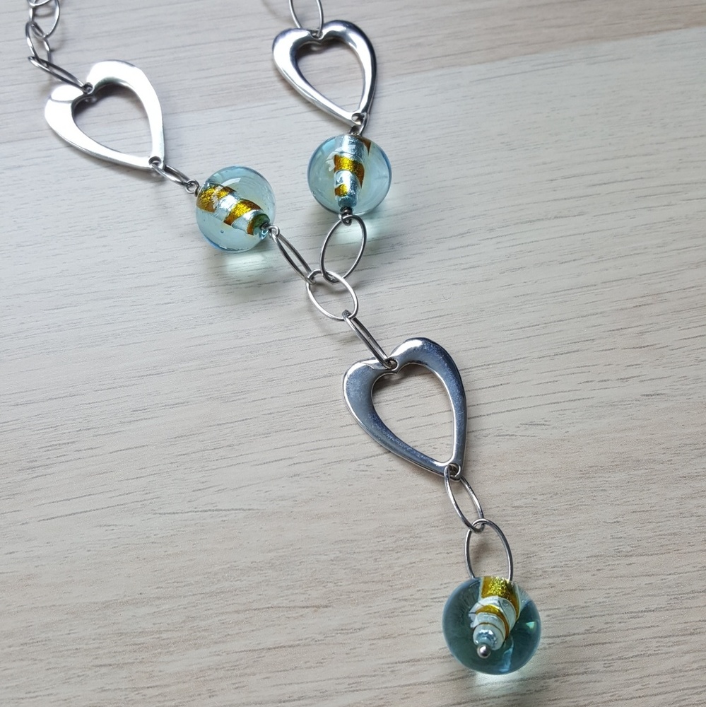 925 Silver and Italian glass necklace